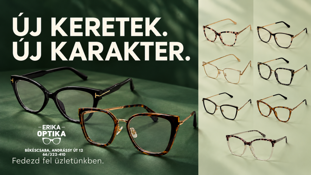Új szemüvegkeretek az Erika optikában, októberben a látáshónapja alkalmából kedvezményesen.